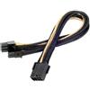 Silverstone Cavo Silverstone PCI-8-Pin su PCIe-6+2-Pin Kabel, 250mm - nero/gold