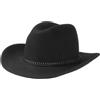 LIPODO Cappello da Cowboy Nero/Oliva - Cappello Western in 100% Feltro di Lana - Cappello da Rodeo con Cordoncino in Pelle XL (60-61 cm) - Nero