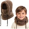 AYPOW Passamontagna Invernale in Pile Termico Bambini 3-10, Maschera da Sci Multifunzionale Antivento Regolabile, Berretti Cappello in Pile Caldo Cappuccio Scaldacollo Sciarpa per Ragazzi Ragazze