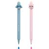 Back2Fun - Penne Cancellabili, Set di Penne Gel, Testa a Forma di Animale che Sale e Scende, Punta da 0,7 mm, Frase Divertente, Inchiostro Blu e Rosa, Narvalo-Unicorno