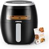 Acekool Friggitrice ad Aria, Air Fryer 8L, Capacità XL con 8 Persone, 1800W Multifunzionale Friggitrice Senza Olio, 8 Programmi, Schermo Digitale LED, Temperatura da 80-200°C, Contiene Ricette