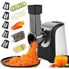 Nictemaw Tagliaverdure Elettrico 150W - Grattugia Elettrica 5 in 1 con 5 Lame, Affettatrice per Verdure, Formaggio e Frutta, Lavabile in Lavastoviglie