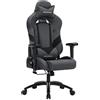 SONGMICS Sedia Gaming Poltrona da Ufficio Regolabile Ergonomica Braccioli con Poggiatesta e Cuscino Lombare 66 x 72 x 124-132 cm Grey And Black RCG13G