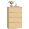 VASAGLE KAILYN Collezione - Cassettiera con 4 Cassetti, Comò, Mobile con Cassetti, Porta Abiti, 40 x 60 x 97,4 cm, Stile Moderno, Beige Rovere LTS614YJ01