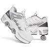 JinFugron Scarpe con Rotelle Retrattili Automatiche 4 Ruote per Bambina - Pattini a Rotelle Incorporati, Scarpe da Skate Multisport per Ragazze e Ragazzi 34-40 - Idee Regalo, Pink-37
