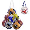AMFUN Mesh Ball Bag Large, 2 Pezzi Calcio Rete portapalloni, per Calcio, Pallacanestro, Rugby, Pallamano, Pallavolo