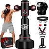 NZQXJXZ Sacco da Boxe da Terra per Adulti, 180cm Sacco da Boxe Autoportante con Guantoni da Boxe, Pompa, Corda per Saltare e Palla per Riflessi, Sacco da Box Gonfiabile per Pratica di Muay Thai MMA