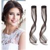 KBRPEY 2 Pezzi Frangia Clip Capelli Veri 35 cm Natural Side Air Bangs Draghi Sintetici Posticci con Tempie per Donne (Marrone A)