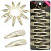 Dofash 5 cm/2 in piccole clip per capelli in metallo, per accessori per capelli da donna, 12 pezzi (biondo)