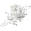QUUPY Fermaglio per capelli da sposa con strass, accessorio per capelli per donne, spose, feste di nozze (bianco)