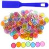 DIFLAX Set di Bastoncini magnetici da Bingo bacchetta magnetica per bambini 100 Multicolore Gettoni magnetici del Lotto per contare Le Patatine Scolastiche e i Giochi di Plastica (Set Blu)