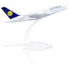 QIYUMOKE Aereo in metallo 1/400 A380 per Airhansa per Airbus A380 con supporto (6 pollici di lunghezza), adatto per gli appassionati di aviazione come regalo o decorazione per esposizioni