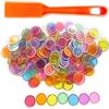 DIFLAX Set di Bastoncini magnetici da Bingo, bacchetta magnetica per bambini, 100 Multicolore Gettoni magnetici del Lotto, per contare Le Patatine Scolastiche e i Giochi di Plastica(Set Arancione)
