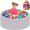 JungleDove Piscina di palline per bambini con 200 tricolori, per di per con palline di plastica incluse di rotonda morbida pieghevole grande per In