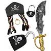 JOYIN Toy Halloween Pirate Costume Set compreso Il Cappello, patchata degli Occhi, Spada, Anello di Orecchio e Hook