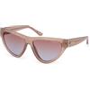 GUESS GU0015157F57 Occhiali da sole in plastica beige Cat Eye Full Rim donne protezione UV, Beige lucido, 57
