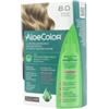 ZUCCARI SRL Aloecolor 8,0 biondo chiaro tinta permanente capelli colore ad alta pigmentazione 50 ml + rivelatore aloeossigenata 75 ml + sham