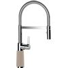 SCHOCK | Miscelatore SC550 TWILIGHT Bocca a Molla con Asta Orientabile, Base Rivestita in ®Cristadur Green Line Tortora Opaco, h436mm