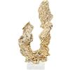 DRW Scultura decorativa in alluminio con base in marmo in oro e bianco 35,5x18x9 cm