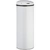 relaxdays Pattumiera con Sensore 50 l, Secchio Spazzatura Acciaio Inox Coperchio Elettrico, Automatico, HD 80x30, Bianco
