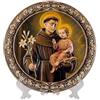 DRW Piatto San Antonio di Padova in Ceramica da Appendere o Mettere in Supporto 20x20 cm