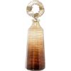 DRW Vaso decorativo da pavimento in vetro con coperchio in alluminio, oro e marrone, 55 x 18 x 18 cm