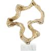 DRW Scultura decorativa in alluminio con base in marmo in oro e bianco 42x34x7,5 cm