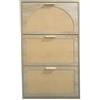 DRW Scarpiera con 3 cassetti in Legno e Rattan in Naturale 115x60x17 cm