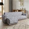 Italian Bed Linen Copridivano GLAMOUR Penisola SINISTRA Made in Italy - Salvadivano con Fondo in Gomma Antiscivolo e Braccioli, Seduta 190 cm, Proteggi Divano Artigianale Lavabile in Tinta Unita - BLU SCURO