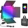 Neewer 660PRO RGB Led Video Light con controllo APP, illuminazione video 50W 360 ° a colori, CRI 97 con staffa Barndoor/U per giochi, streaming, YouTube, Webex, Broadcasting, Web Conference
