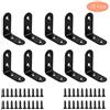 BuxiuGK 10 Pezzi Staffa Angolare Nera a 90 Gradi con 40 Viti in Acciaio Inossidabile per Mensola di Legno Tavolo Sedia,40x40x17mm