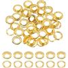 sourcing map Set di 30 occhielli da 10 mm con rondelle per scarpe, progetti fai da te (oro)