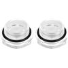 QUARKZMAN 2Pz Vetro Spia Olio Compressore Aria M24 x 1.5mm Maschio Indicatore Livello Liquido Testa Esagonale Plastica Olio Vista O-Ring per Aria Compressore Raccordi, Trasparente