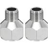 PATIKIL Adattatore per Tubo Aerografo da 1/8 a 1/4, 2 Pezzi Adattatore di trasformazione da 1/8 Bsp Maschio a 1/4 Bsp Femmina in Metallo per Compressori d'Aria