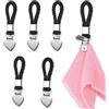 RAMTRIO Appendini per asciugamani, 5 pezzi, mollette per asciugamani, clip da appendere con passanti, adatti per cucina, bagno, camper, campeggio, appendere (nero)