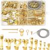 RoyalChic 267 ganci per quadri, ganci per unghie, set con ganci per denti di sega, anelli a D, viti ad occhiello, fili in acciaio e viti, 10-75 LB, gancio per immagini pesanti, specchi