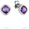 Tamaris gioielli per donna - orecchini a bottone in acciaio inossidabile con bunten Zirkoniasteinen, sommerlicher Look zum kombinieren, wasserfest, argento