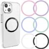 CKANDAY Anelli in metallo universali in 6 colori compatibili con caricabatterie wireless magnetico Magsafe, adesivo ad anello adattatore per custodia per telefono cellulare Magnete ricarica wireless,