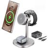 Augnner Magnetica Stazione di Ricarica 3 in 1 per Samsung, Caricatore Wireless Veloce 15W con Raffreddamento TEC Compatibile Galaxy S26 Ultra/S25/S24/Z Fold 7/Flip7, Samsung Watch Ultra/8/7, Galaxy Buds