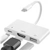 Wvoillty Adattatore Lightning HDMI 3 in 1 per iPhone e iPad, [certificato Apple MFi] Adattatore AV digitale 1080P con OTG e ricarica, supporta chiavetta USB, compatibile con iPhone 14/13/12/11/XS/X, iPad