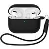Mocarheri Custodia compatibile con AirPods Pro 3 (2025), custodia protettiva in silicone per AirPods Pro 3°, custodia morbida in silicone visibile a LED frontale, nera