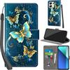 PHINIENLAND Cover per Xiaomi Redmi Note 13 4G custodia portafoglio Turquoise | 3 scomparti carte, 1 tasca banconote, Chiusura magnetica, Supporto, Pelle PU flip cover per Redmi Note 13 4G