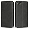 Copmob Cover iPhone 7/8/SE 2020/SE 2022,Flip Portafoglio Custodia in Pelle,[4 Slot][Supporto Stand][Chiusura Magnetica],Caso Cover Libro Custodia Cover per iPhone 7/8/SE2/SE3 - Nero