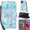 Haninsuze Cover per Motorola Moto G84 5G Custodia Cover Pelle Libro Portafoglio con Porta Carte Magnetica Protezione Antiurto Cuoio Flip Case Custodia Cover per Motorola G84 5G, Torre