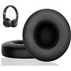 Link Dream Cuscinetti Auricolari di Ricambio per Beats Solo 2 & Solo 3, Cuscinetti per Cuffie in Pelle Proteica/Memory Foam/Nastro Adesivo Forte, Copri Cuscinetto Cuffie per Beats Solo (Nero)