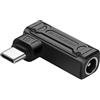 SinLoon Adattatore di ricarica PD 140W DC5521 a USB C, 5,5 mm x 2,1 mm, ingresso femmina a connettore USB C Maschio, chip di identificazione automatica, per telefono, tablet, portatile