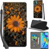 PHINIENLAND Cover per Huawei P30 Pro custodia portafoglio Crisantemo | 3 scomparti carte, 1 tasca banconote, Chiusura magnetica, Supporto, Pelle PU flip cover per Huawei P30 Pro
