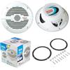 GK SOUND KIT SET PER BOSS AUDIO SYSTEMS MR60W 2 altoparlanti marini 2 vie 6,5 16,5 cm 165 mm 100 watt rms 200 watt max impermeabili mare piscina barca, a coppia + guarnizioni e viti