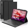 Occtingkind Cover con Tastiera Bluetooth per Lenovo Tab P12 12,7(2023) TB370FU, Italiano, Senza Retroilluminazione, con Touchpad, Portapenna Integrato, 90 Ore Batteria, Nero