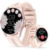 LUNIQUESHOP LSTIME Smartwatch Donna Chiamate Bluetooth e Risposta SOS Assistente Vocale Frequenza cardiaca Ossimetro Orologio sportivo Notifica Pressione sanguigna, Sonno, Pedometro iOS/Android Rosa